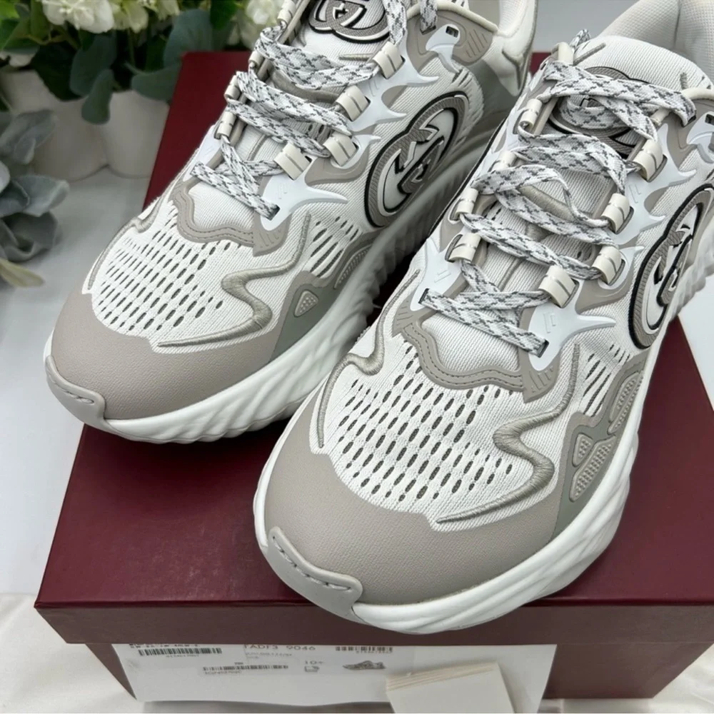 Men’s Gucci ripple sneakers interlocking G logo size 10.5 made in Italy NWT